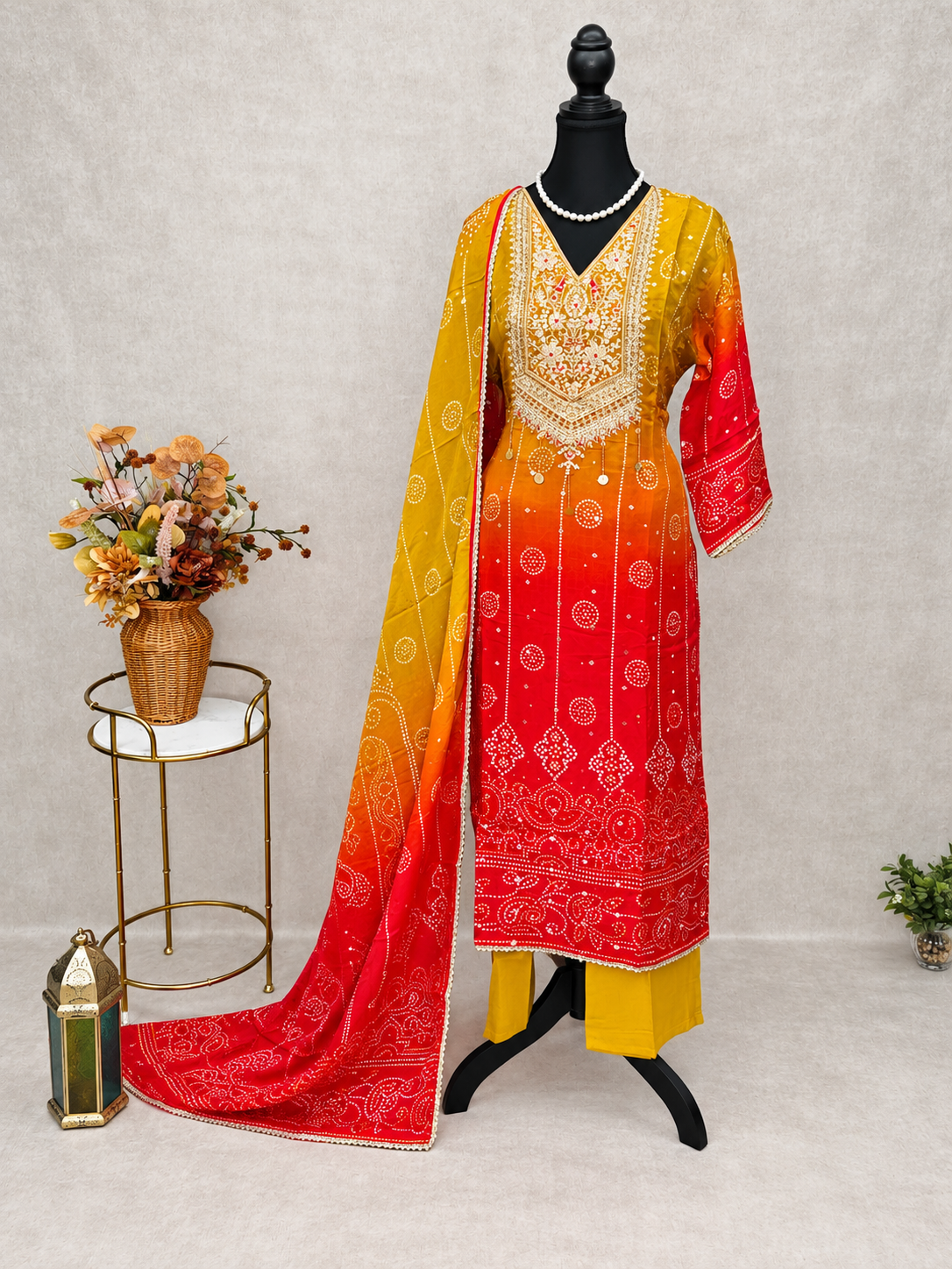 Bandhani suit party wear